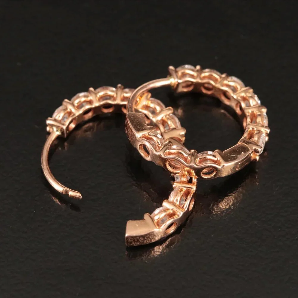 Tiffany & Co. 18K Rose Gold 1.51 CTW Inside-Out Hoop Diamond Earrings